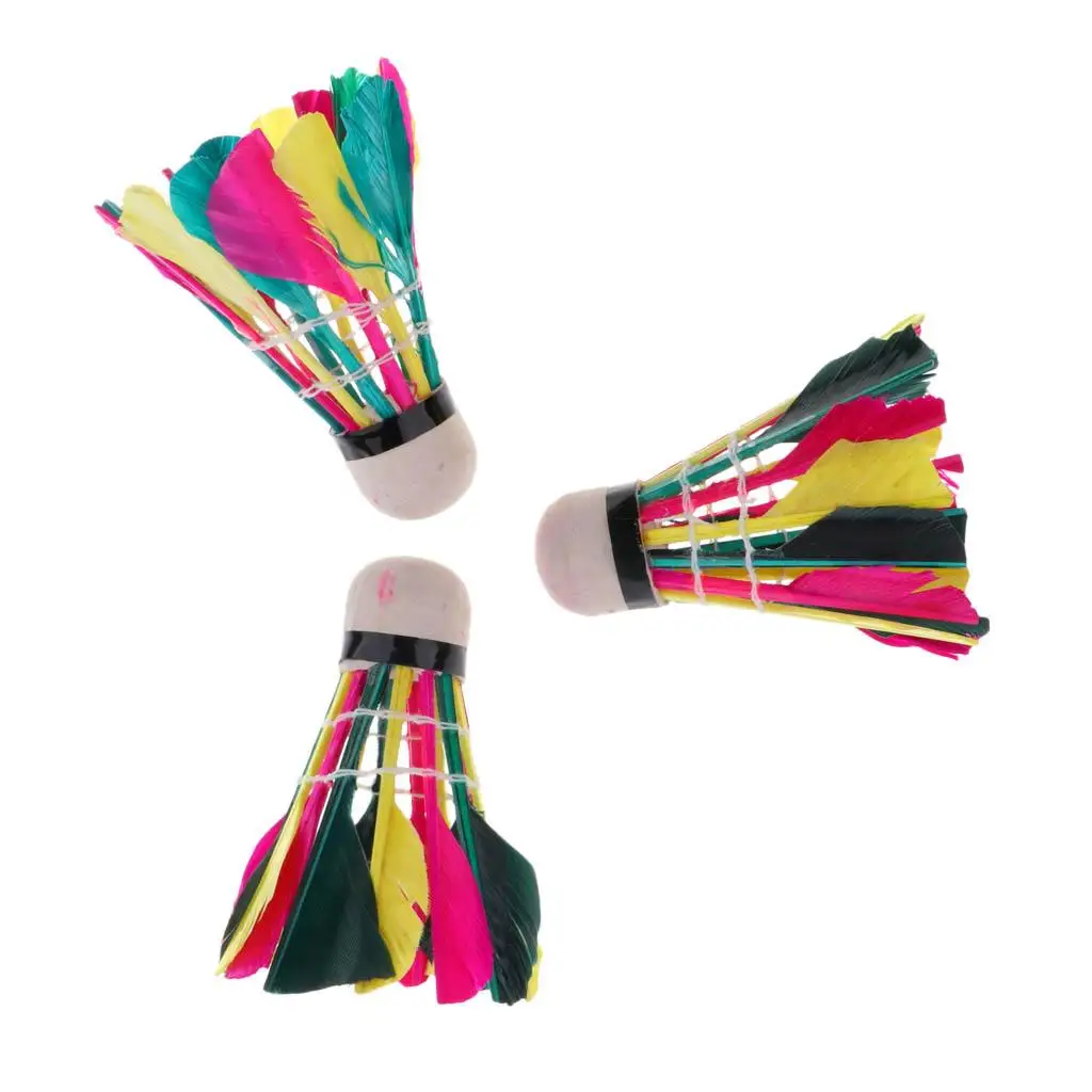 

3 Pieces Feather Badminton Shuttlecocks Balls for Sport Training Game - children