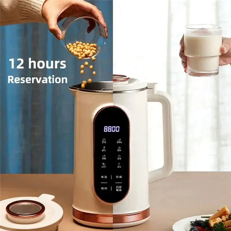 Gen Basic Electric Soy Milk Wall Breaking Machine 10-Leaf Blade Machine Juicer Blender Mixer Soybean Milk Maker US Plug