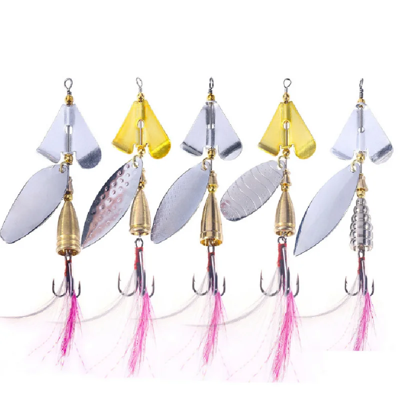 

5pcs/set 10g Fishing Lures Metal Spinner Baits Bass Tackle Crankbait Spoon Trout