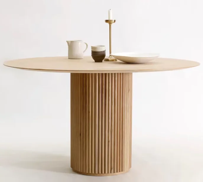 Nordic Modern Design France Creme White Stone Slate Round Dining Room Table Set 6 Seater Restaurant Table And 4 Chairs Furniture