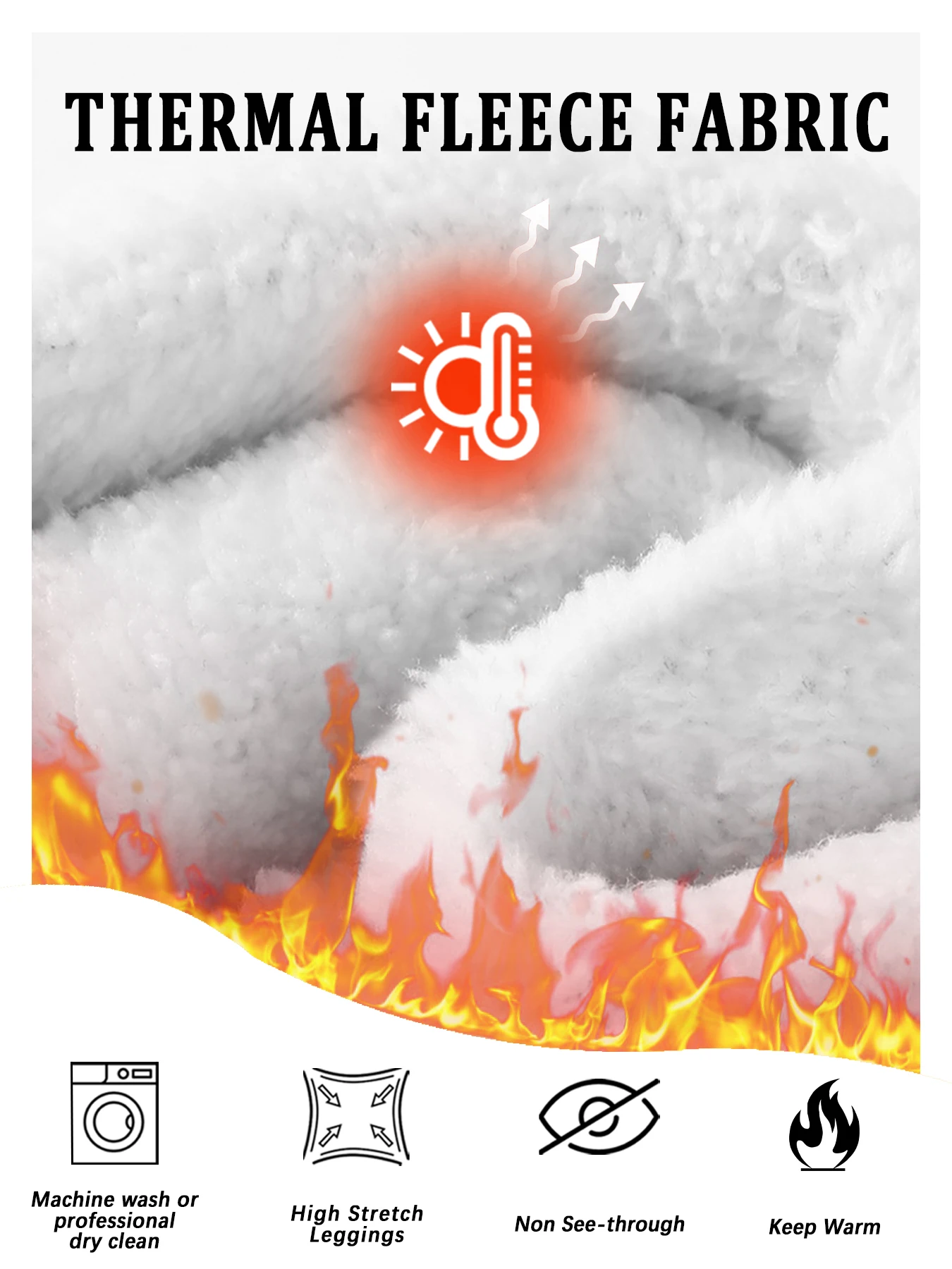 Fleece-Lined Flare Leggings For Women, Thick Soft Thermal Warm Pants for Casual Daily Wear and Lounge in Winter - view 5