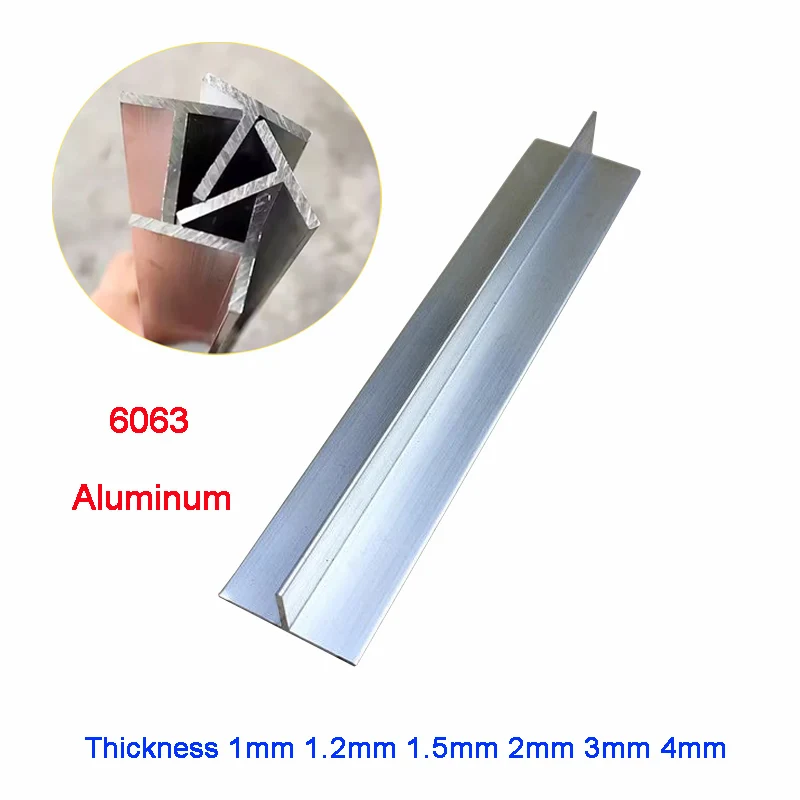 

2pcs 6063 Aluminum Alloy T-Shaped Strip Bar Length 495mm Aluminum Guide Rail T-Bar DIY Thickness 1mm 1.2mm 1.5mm 2mm 3mm 4mm