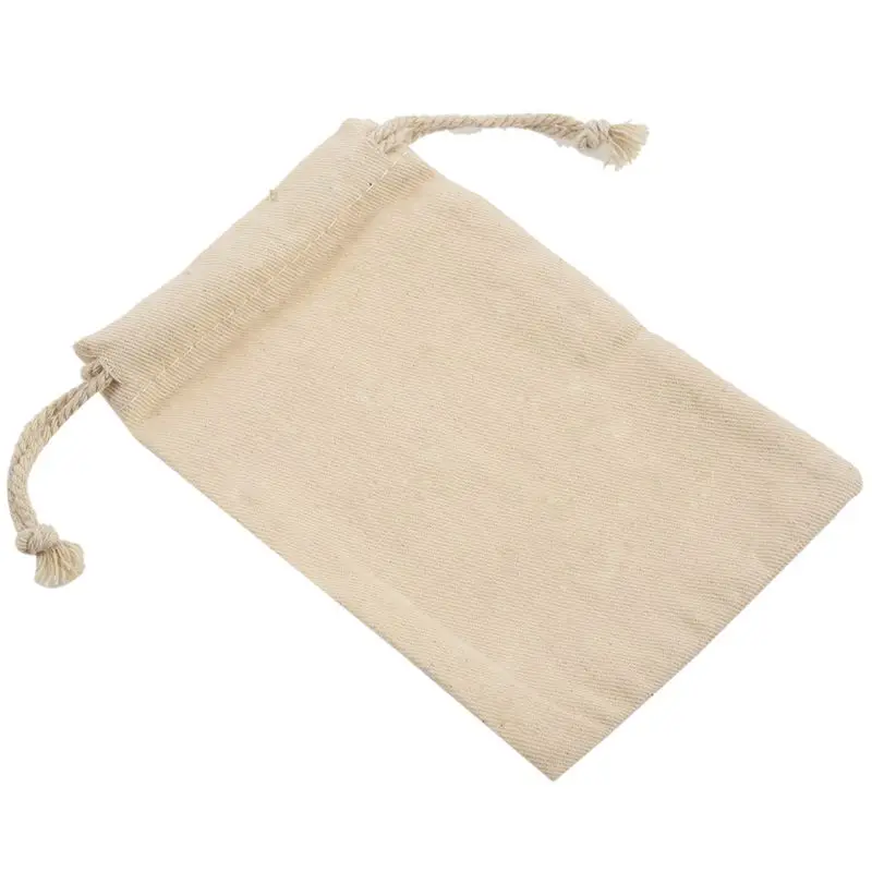 100 Pcs Small 100% Cotton Drawstring Bags 10X15 Cm