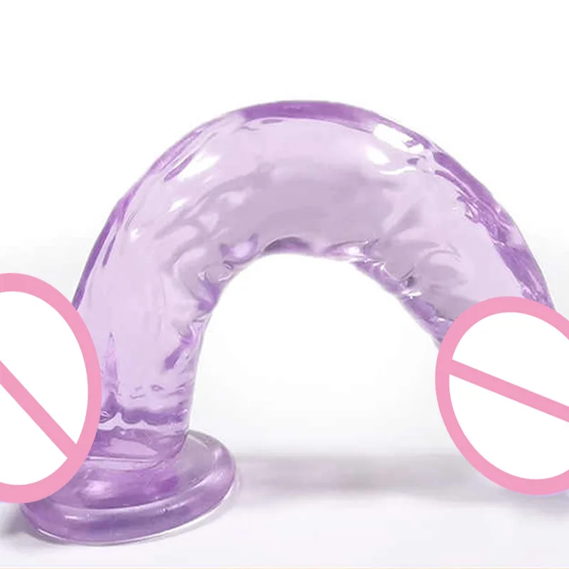 Realistic Transparent Dildo Women Anal Dick Penis Strong Suction Cup Vaginal Masturbators Stimulation Adult Sex Toys for Woman view 6