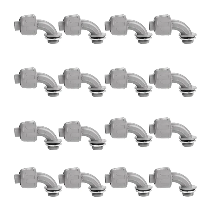 

ABMH-1/2-дюймовый жидкостный разъем, гибкие фитинги для электрических кабелей из ПВХ, фитинги для соединителей кабелепровода 90 градусов (16 шт.)