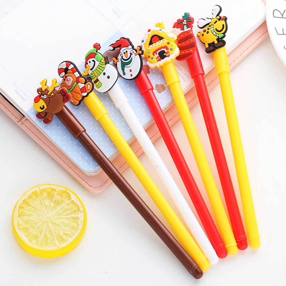 

28 Pcs Gel Pens Writing Stationery Christmas Cartoon Gifts Kids Students School Supplies Cute Design Durability Long