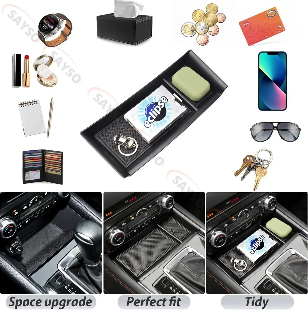 Mittelkonsolen-Organizer vorne für Mazda CX-5 22-25 – Münzhalter, Schalthebel-Organizer, vordere Aufbewahrungseinlagen, Armlehnenbox – Detail 11
