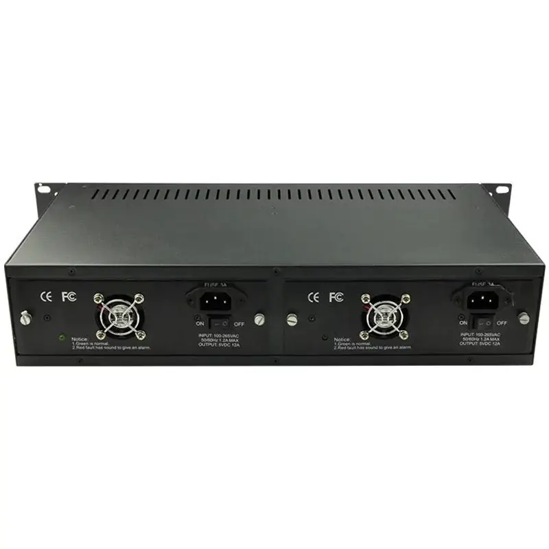 Imagem -04 - Rackmount Dupla Potência Chassis14 16 Portas de Fibra Media Converter Rack 2u