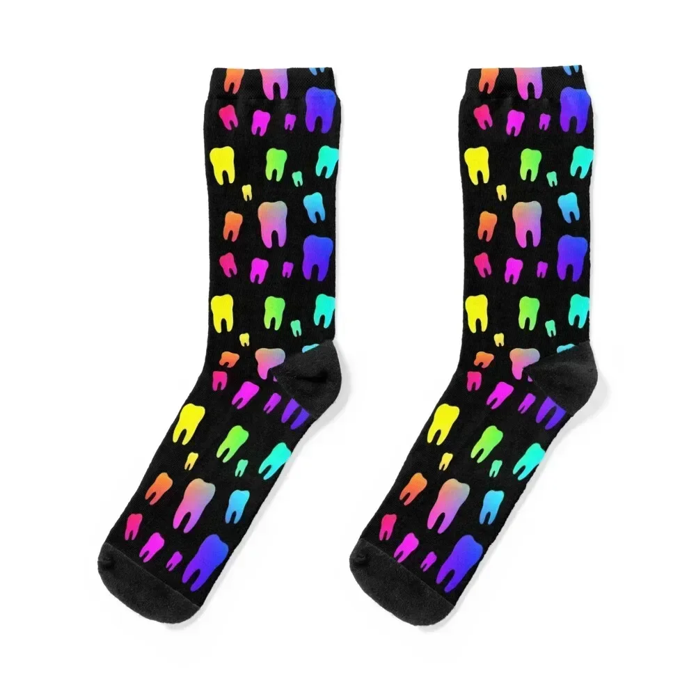 Rainbow teeth Socks cotton cool gym Lots Socks For Men Women's New year's Non-slip custom Socks For Man Women's