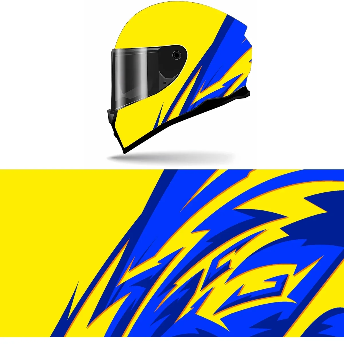 

Abstract Blue and Yellow Full Helmet Wrap Sticker Motorcycle Helmet Racing Graphic Decal Vinyl Wrap Helmet Decor Sticker