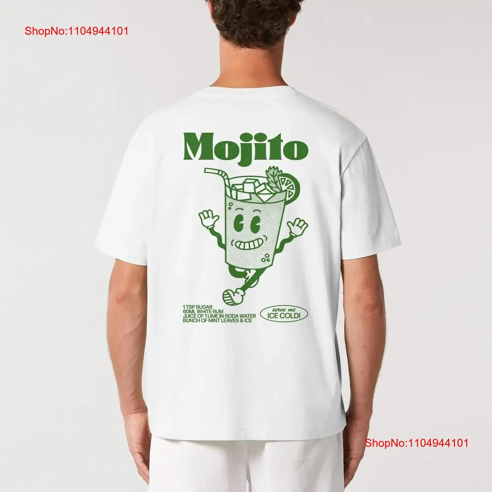 MOJITO تي شيرت كوكتيل ريترو كارتون جمالي عتيق مغسول مريح جرافيك أوم للجنسين كاجوال قابل للتنفس