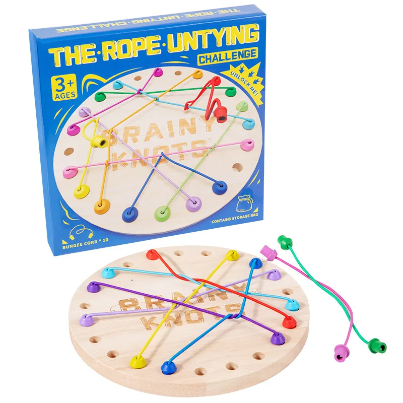 Kid Rope Knots Sensory Social Board Game Logical Thinking Challenge Colore Twisted Connected Line Brain Strategy Fun Table Game