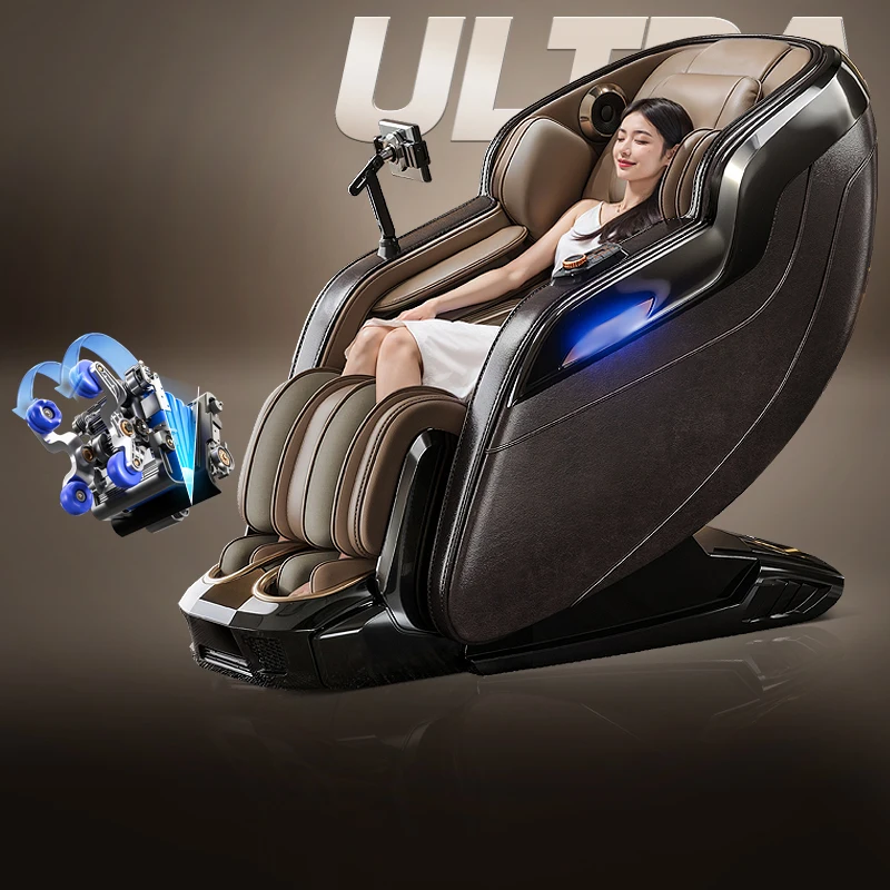 

2025 Full Body Leather Heating Electric Massage Chair Zero Gravity Spa Cushion Foldable Airbags Portable Leisure Foot Arm