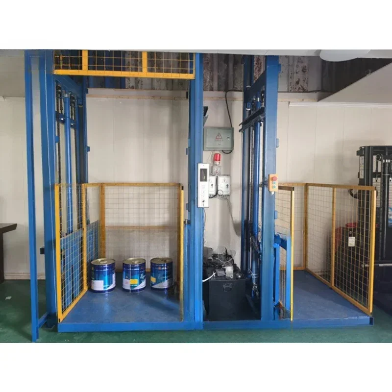 Custom Freight Elevator Hydraulic Lifting Platform Vegetable Transfer Machine Single and Double Track Freight Elevator Lift