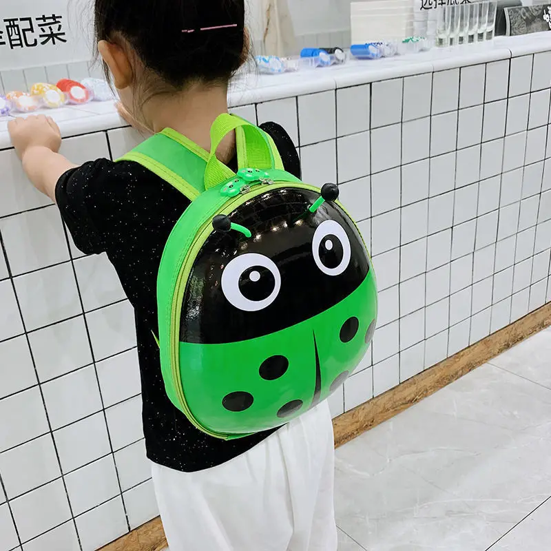 2023 New Eggshell Children\'s Bag Ladybug Pattern Kindergarten Boys And Girls Students Class Backpack Mochila Escolar School Bags