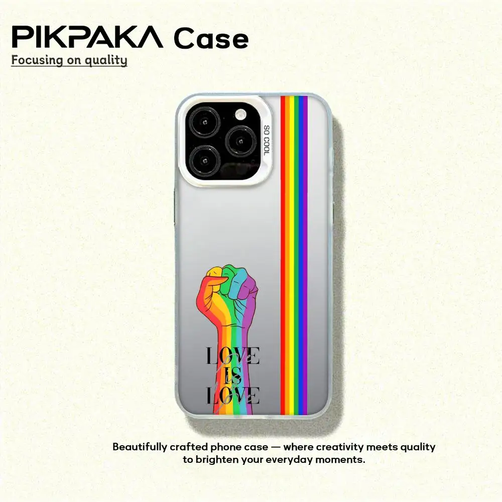 LGBT فخر العلم مثليات جراب هاتف آيفون 17 16 15 14 13 12 11 برو ماكس الهواء الملونة ماتي الليزر أورورا للصدمات