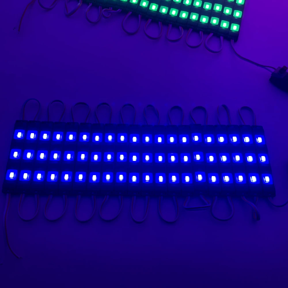 20 piezas-módulos led superbrillantes DC12V, resistentes al agua, 5730, 3LED, moldeo por inyección, iluminación led, Blanco/rojo/verde/azul/amarillo/rosa/cálido