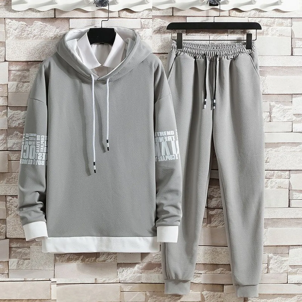 Clothing for Men Summer Autumn Suits Casual New Hoodies Set Pants Pullover Hat Hood  Print Sweaterhoodie Men Top Long Sleeves