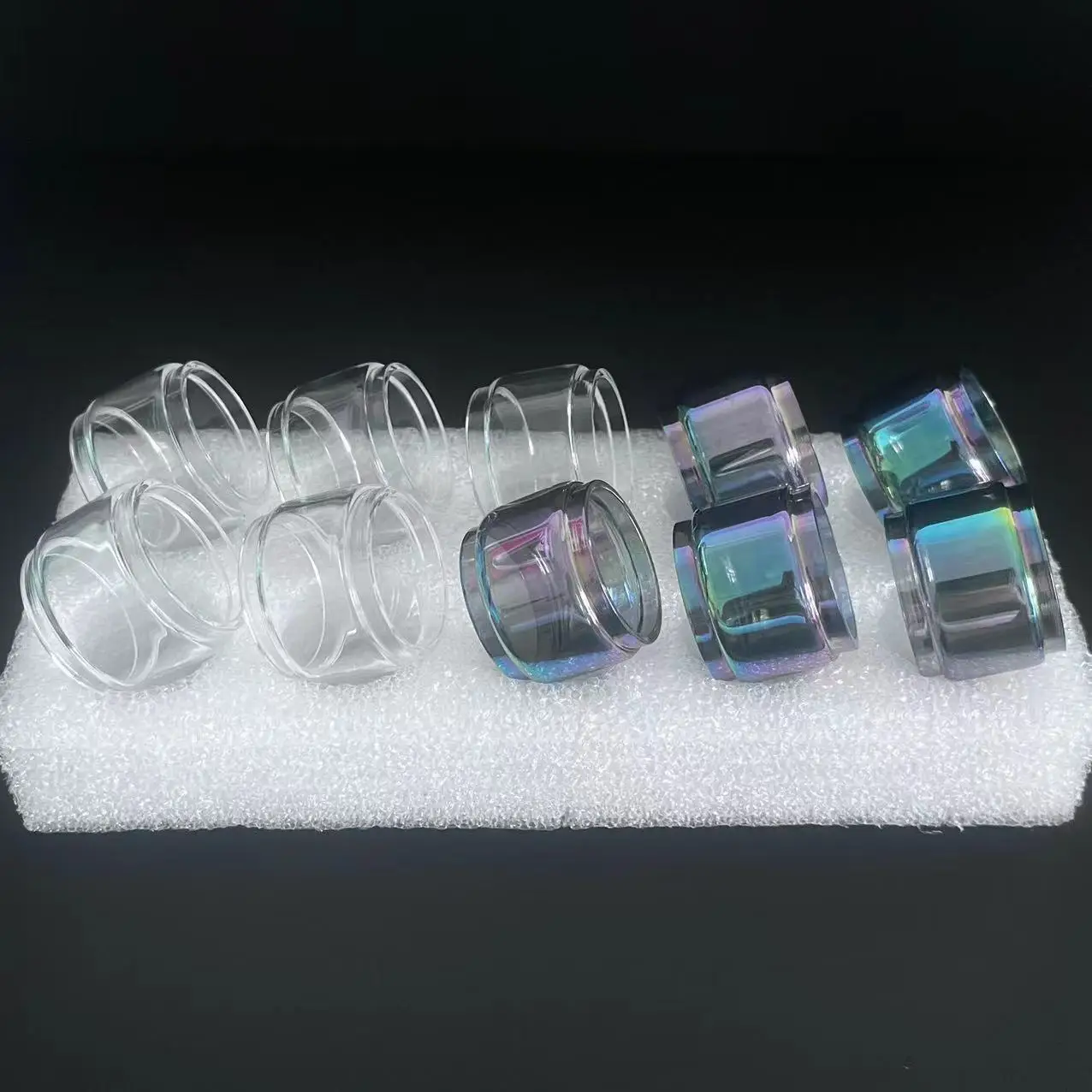 10PCS/5PCS Transparent Rainbow Bubble Fat Straight Replacement Glass Tube for Zeus X Zeus Dual Zeus Sub Ohm Zeus X Mesh Tank RTA