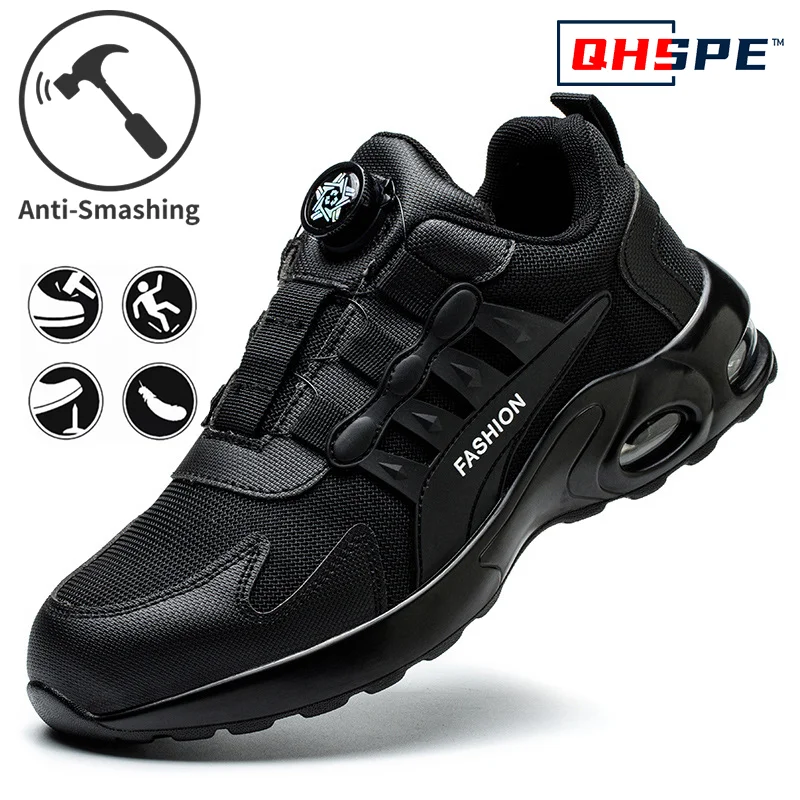 안전 운동화 안전화 경량 작업화 남성용 에어 쿠션 스틸 토 운동화 보호용 충격 방지 및 찔림 방지