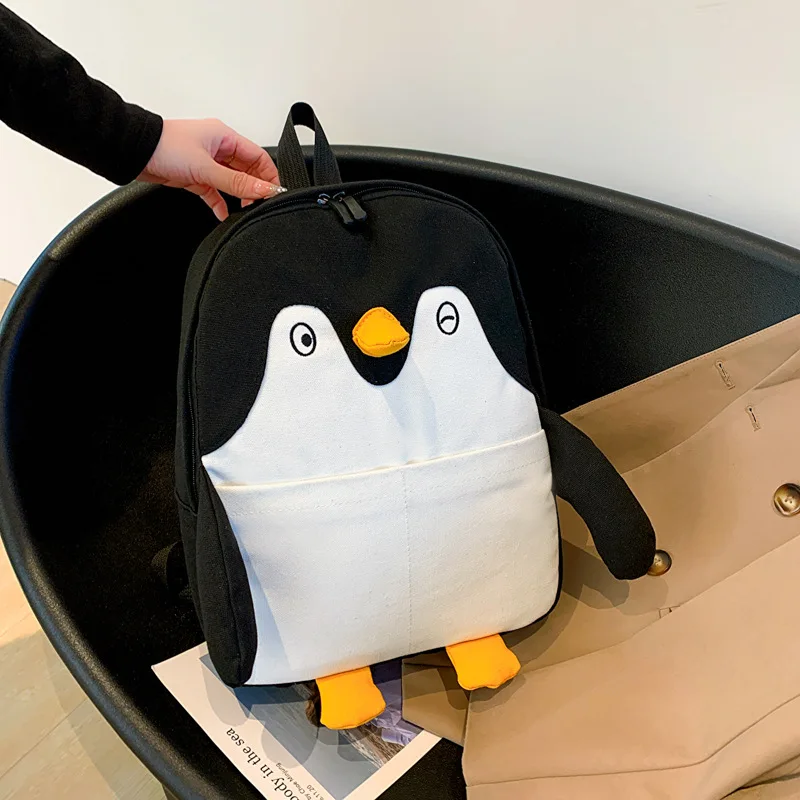 

Cute Penguin Pattern Girl School Backpack Female Large Capacity Kawaii Back Pack Mochila Women Bagpack Nylon Cartoon Schoolbag