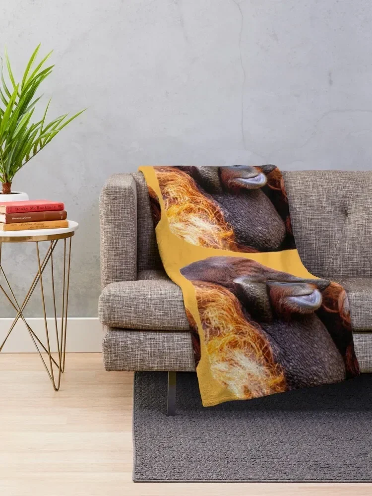 Old Man Orangutan Throw Blanket For Decorative Sofa Flannels Fashion Sofas Blankets