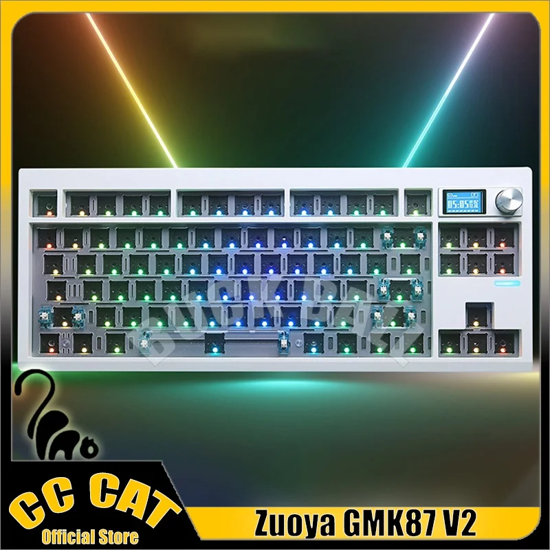 

Zuoya Gmk87 V2 Mechanical Keyboard Kit Wireless Bluetooth Keyboards Kits With Knobs 3-Mode Gasket Customization Gaming Keyboard