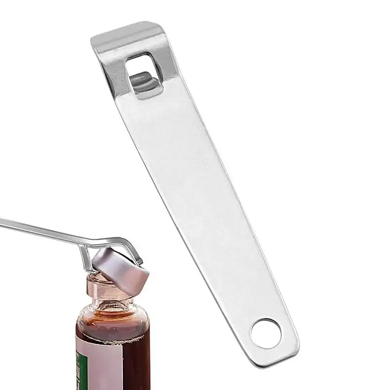 Mini Bottle Opener Multifunctional Mini Bottle Cap Remover Mini Bottle Cap Opening Tool Stainless Steel Beer Bottle Can Jar Lid