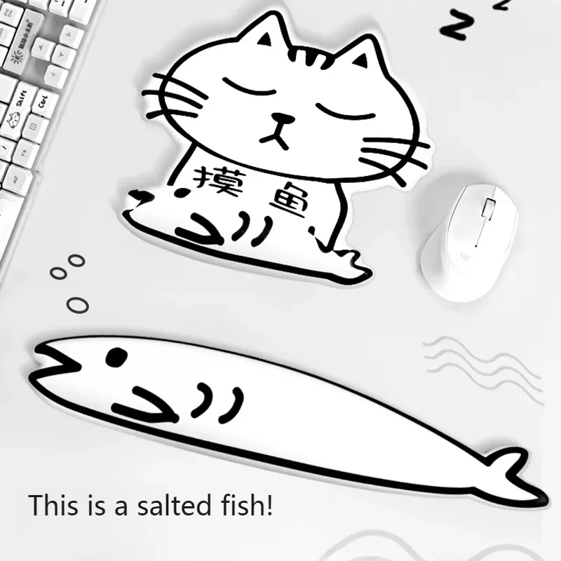 

“Salted fish”Keyboard Wrist Rest 430*87 Anti Slip Thickening Mouse Pads Wrist Rest Protect the wrist Mouse Mat Office supplies