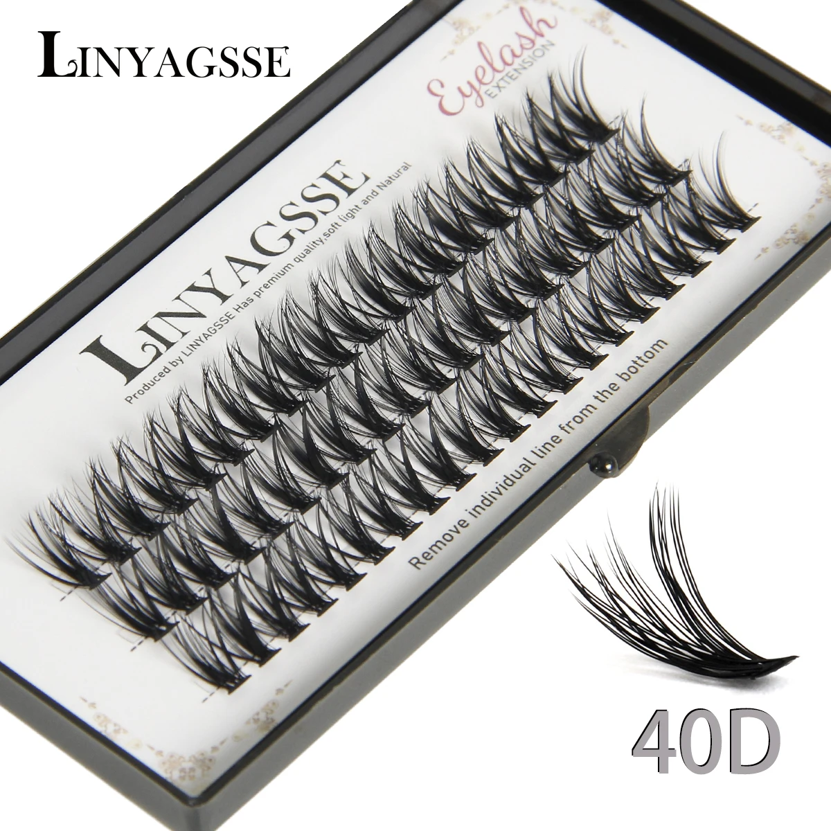 LINYAGSSE 30D 40D 0.07 60 pcs 3 rows Self-Grafting Cluster Lashes Natural Mink Eyelash Individual Extension Lashes Makeup Cilias