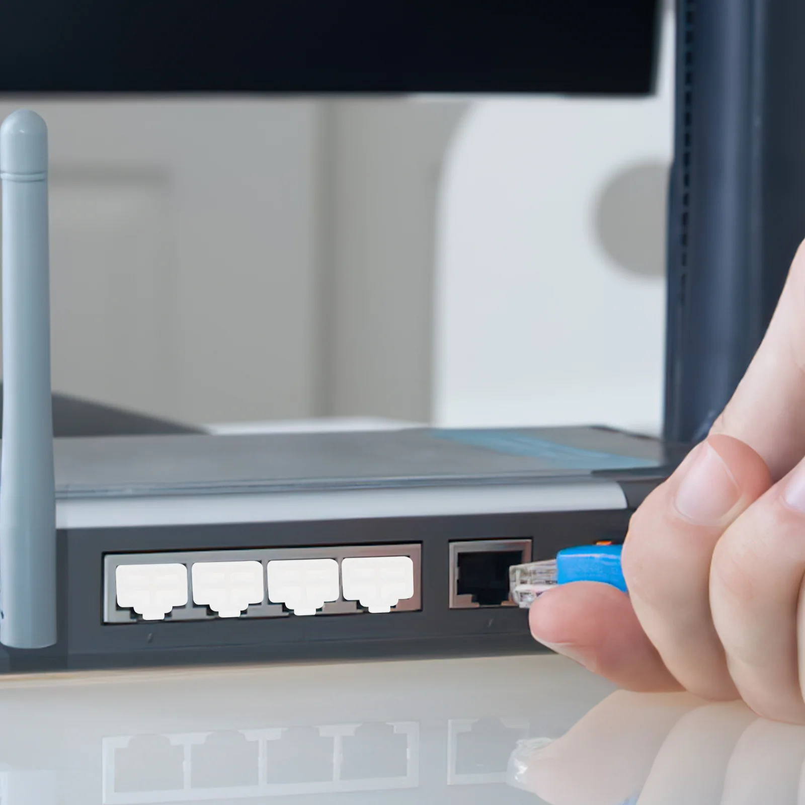 

50Pcs Ethernet Port Jack Dust Plug Protective Cap Rj45 Stopper for Lan Network Router Computer Laptop Durable Practical