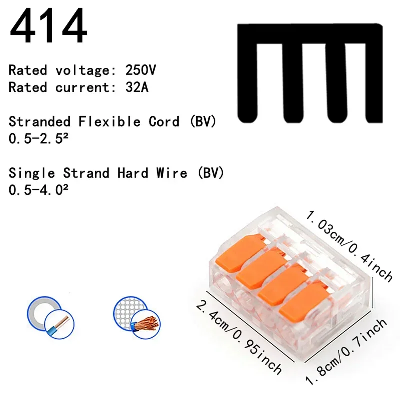 10-75pcs Orange Universal Type Quick Plug-in Terminals,Electrical Equipment Connectors,Wire Connector Terminals,250V/32A