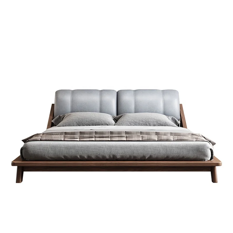 

for Wholesale Technology Cloth Headboard Bed Room Furniture Modern Wood Bed