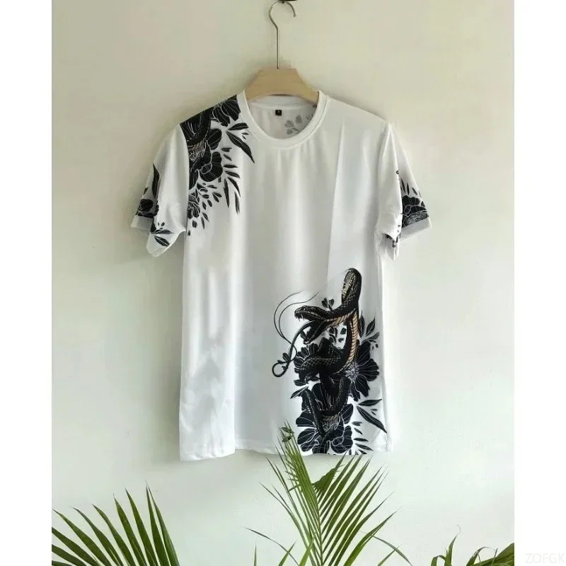 

2025 Summer Parent Child Round Neck Petal Printed Casual Loose Short Sleeve T-shirt Quick Drying