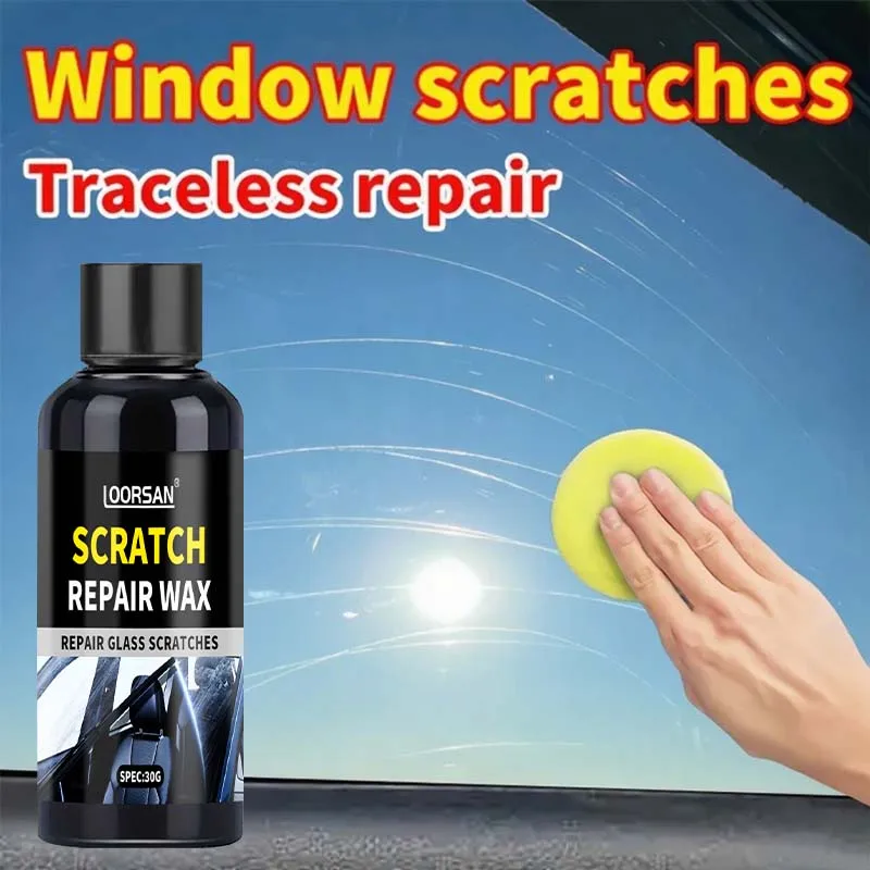 Glass Scratch Repair Wax 30g- Professional Car Windshield Restorer, Fast Acting, No Grinding Needed, Long-Lasting Results