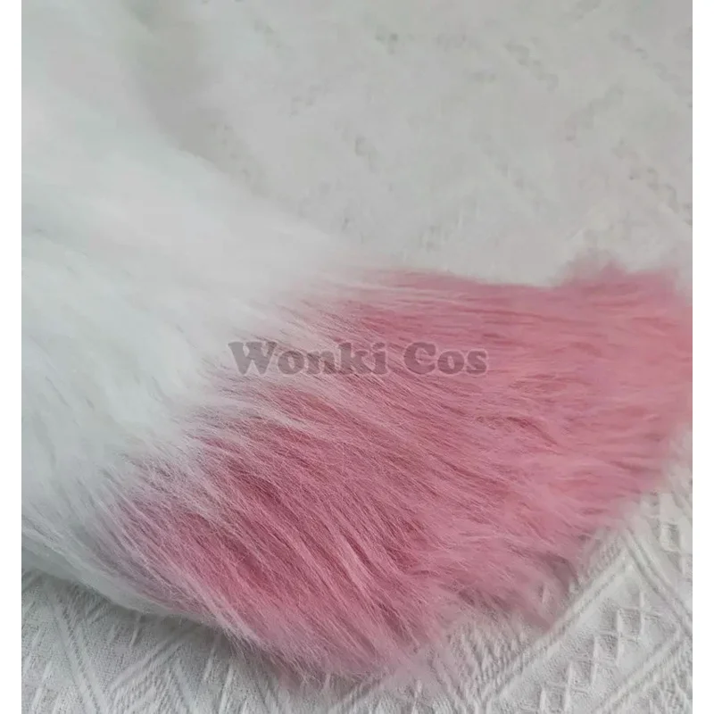 Inazuma yae miko cosplay schwanz ohren flauschige plüsch rosa weiche fuchs schwanz ohren cosplay prop