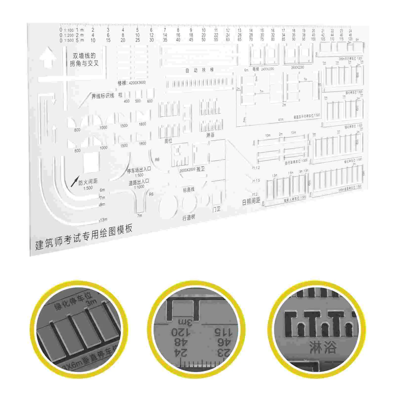 Architectural Drawing Ruler Oval Tool Circle Geometry Template Stencils for Kids Shape Plastic Geometric