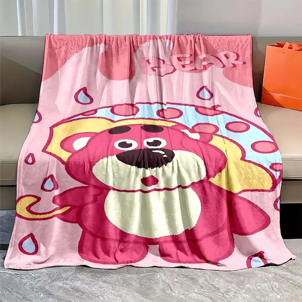 6 Sizes Toy Story Lotso Bear Flannel Blanket Fluffy Fleece Throw Camping Blanket for Children Sofa Throw Thin Blanket Gift