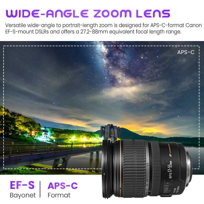 عدسة Canon EF-S 17-55mm f2.8 IS USM ذات فتحة كبيرة وعدسة تكبير DSLR بزاوية واسعة #5