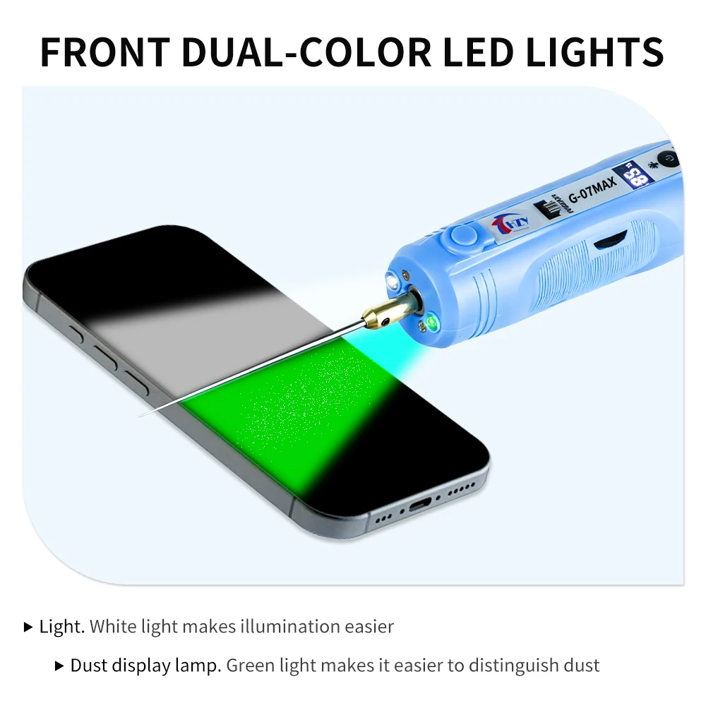 HZY G-07MAX Adhesive Removal Kit OCA Mobile Phone LCD Screen Electric Glue Remove Pen Curved Screen Cutting Corner Repair Tools