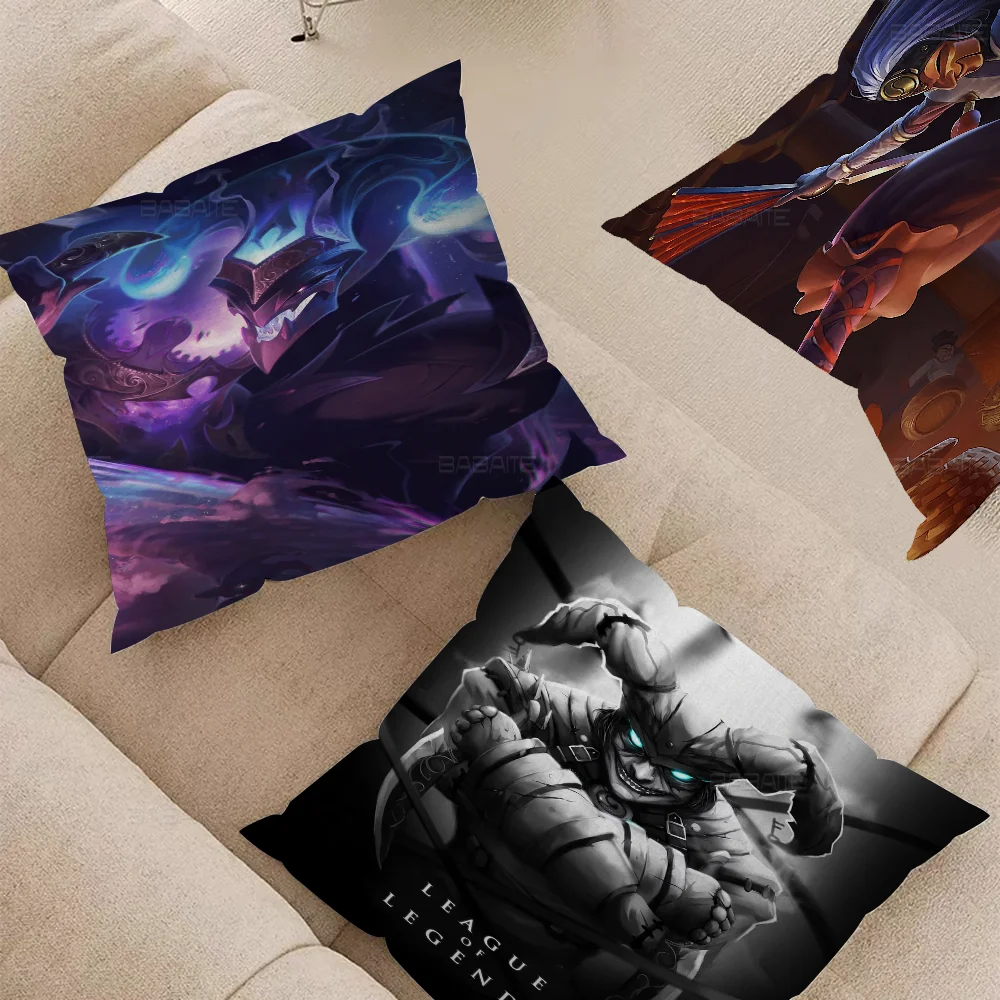 League Of Legends Demon Jester Shaco Maple Design Cushion Cover Happy Autumn Harvest Decor Holiday Decorati Pillow Cover