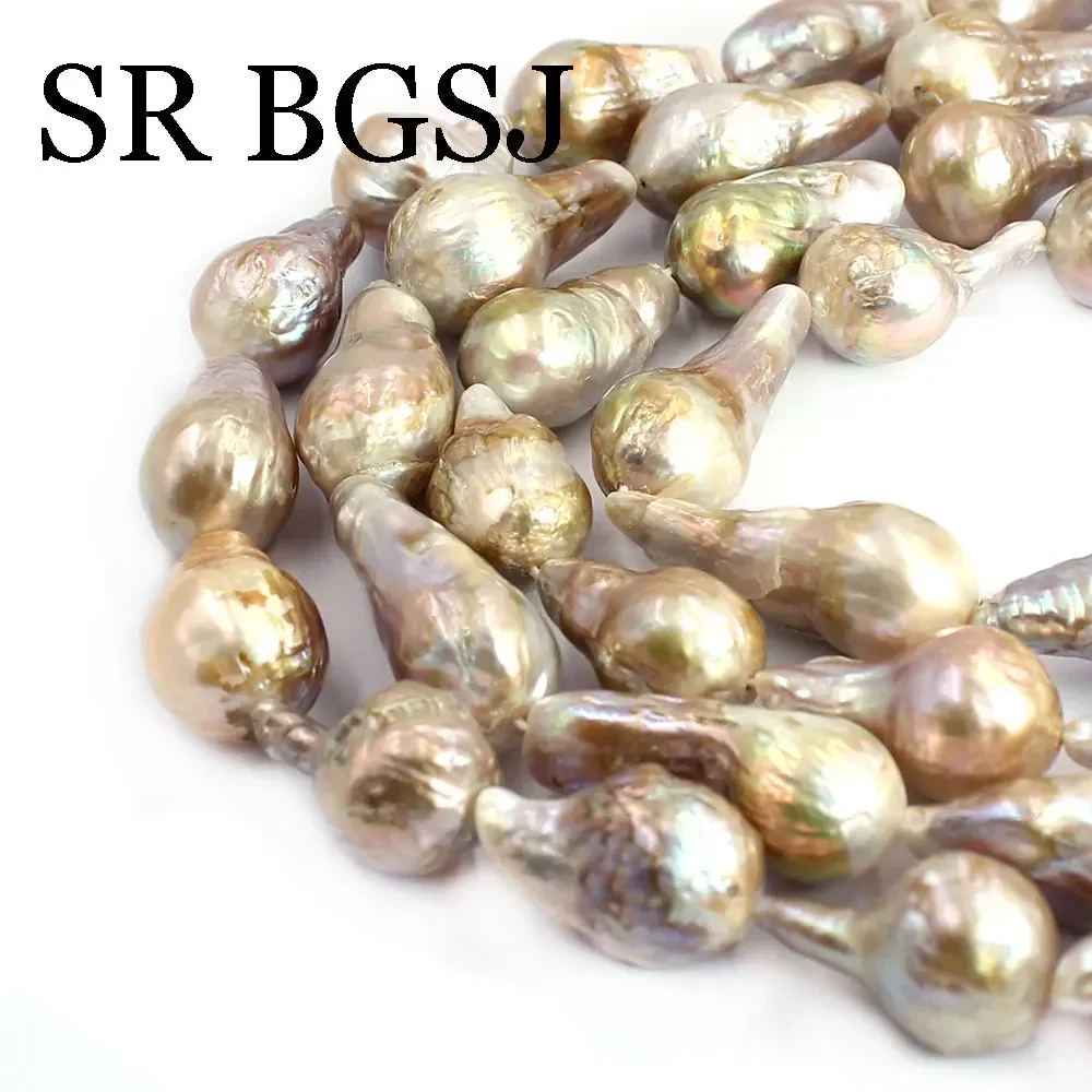 

12-14x20-25mm 15inch Fashion High Quality Natural Freshwater Edison Pearl Baroque Purple Loose Beads