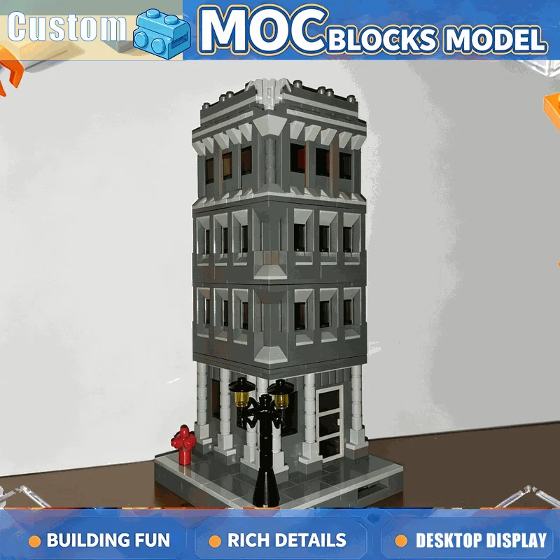 648PCS City Tall Building Model Building Blocks Set Architecture Design Creative Street Scene DIY Assembly Educational Toy Gift