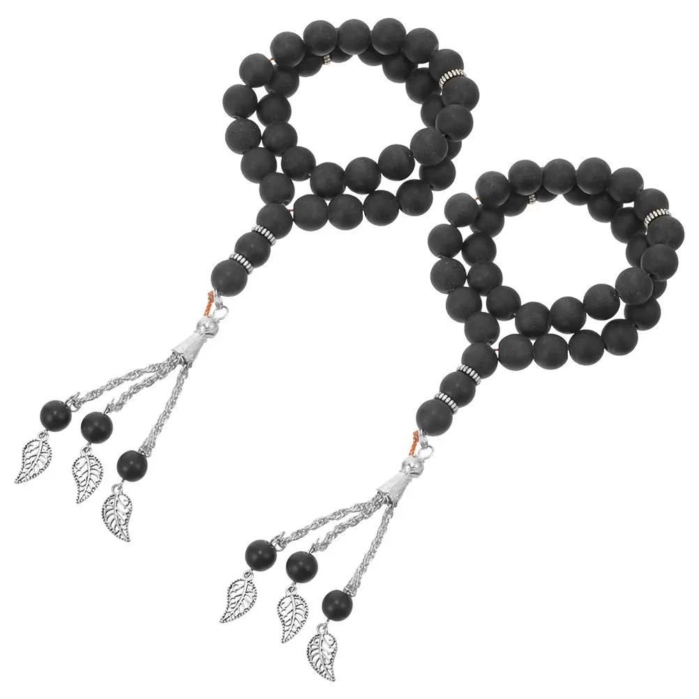 2Pcs Prayer Beads Bracelet Islamic Muslim Rosary Beads for Spiritual Practice Meditation Pilgrimage Compact Lightweight Elegant