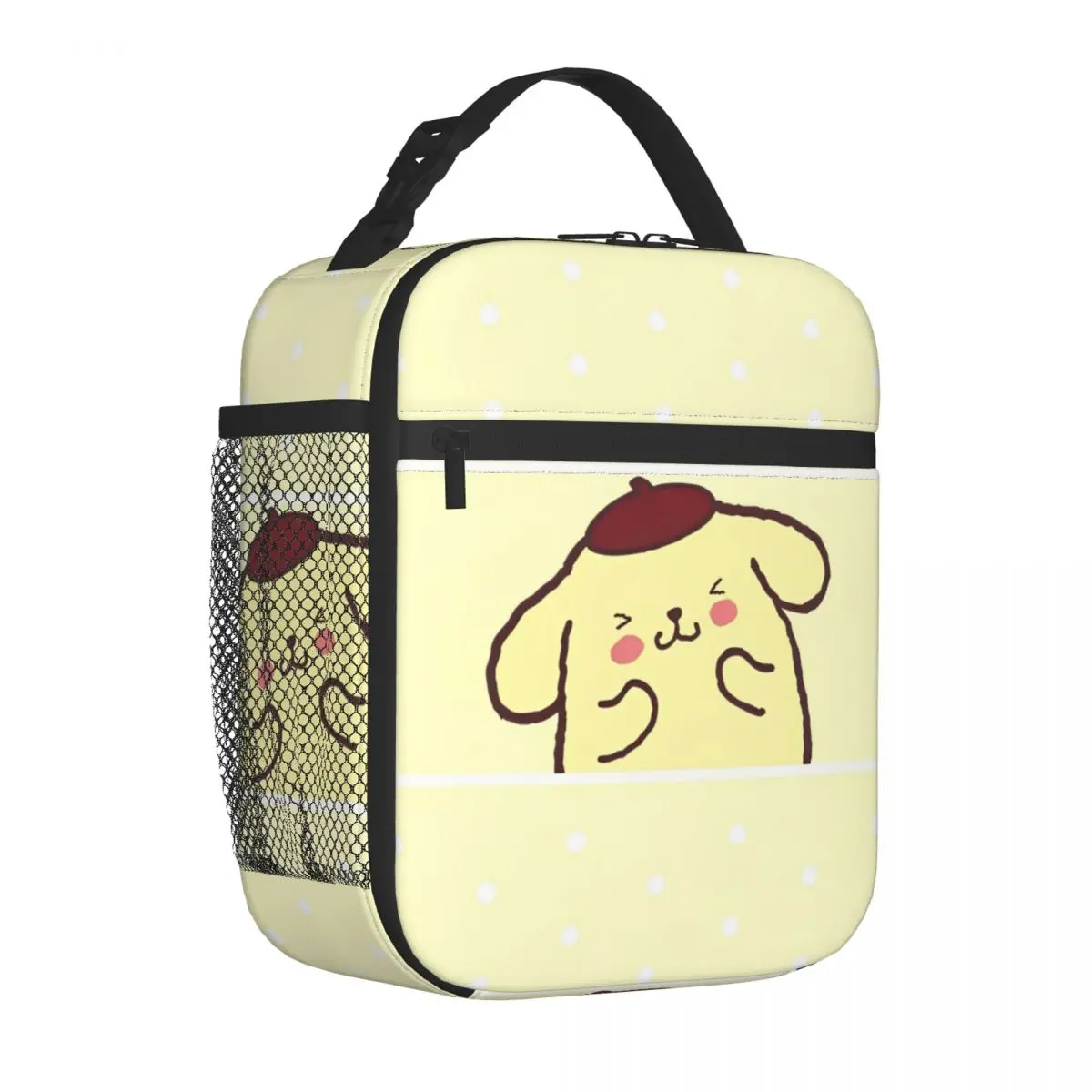 Cute Pom Pom Purin Pattern Insulated Lunch Bags High Capacity Reusable Thermal Bag Tote Lunch Box Office Outdoor Food Bag