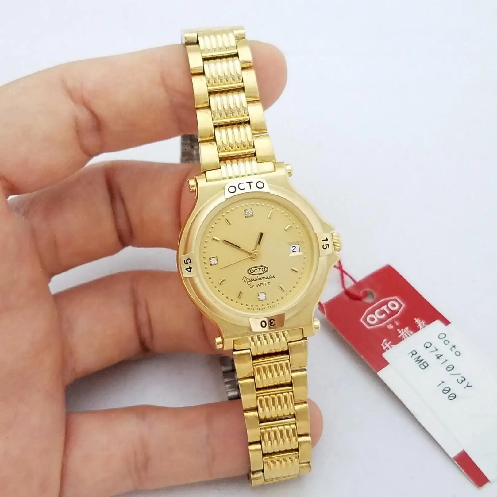 OCTO Gold plated quartz inventory switzerland women's watch ETA 955114