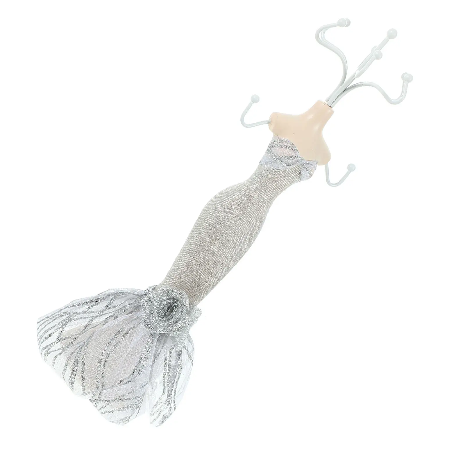 

Манекен-стойка для украшений в европейском стиле, из смолы, в форме платья, с 8 крючками, органайзер-дерево для демонстрации серег, ожерелий, браслетов