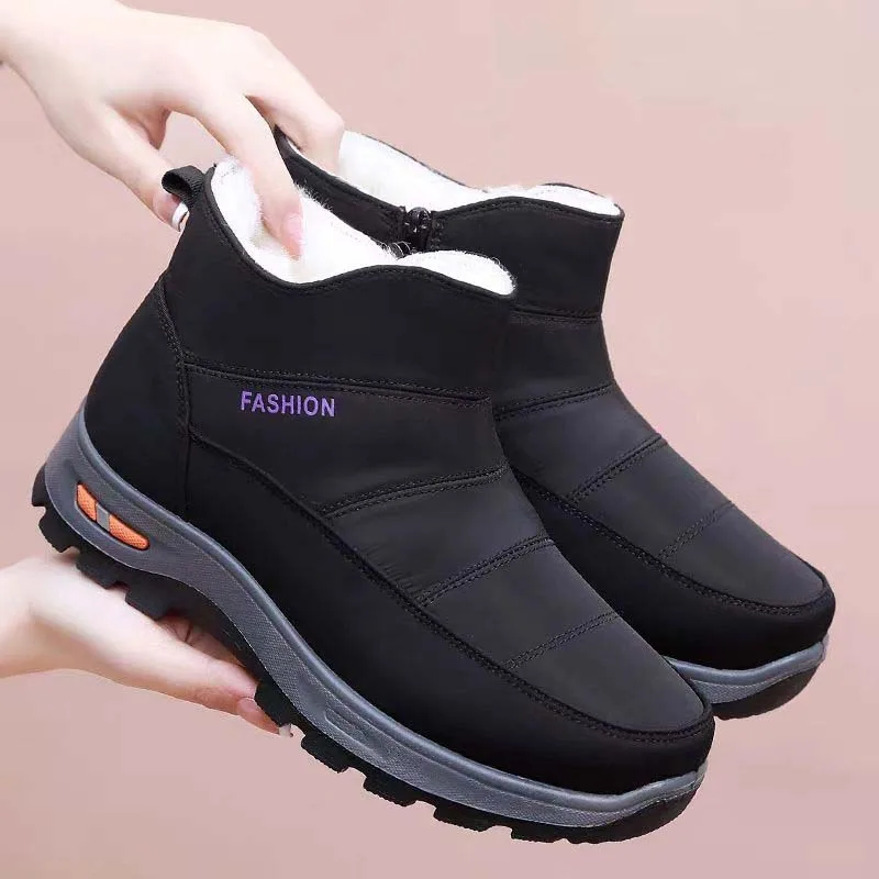 Зимние мужские ботинки, утепленная плюшевая теплая хлопковая обувь, уличные нескользящие зимние ботинки, классические ботильоны без шнуровки, Botas Para Hombre