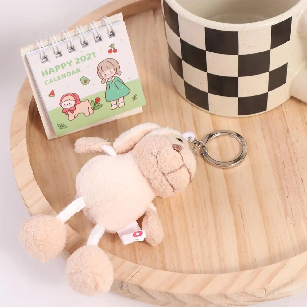 Cartoon Plush Lamb Keychains Pendant Car Keyring Backpack Bag Charm Jewelry