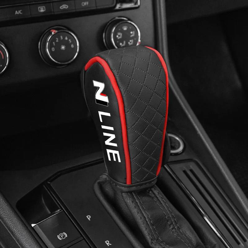 Car Gear Shift Cover Manual Leather Automatic Transmission For Hyundai N Line i30 Kona Tucson Sonata Elantra Veloster Accessory - view 4